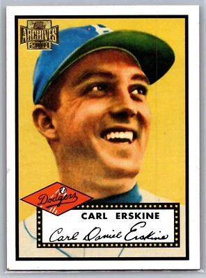 2001 TOPPS ARCHIVES BASEBALL 4 CARL ERSKINE DODGERS - Image 1 of 2