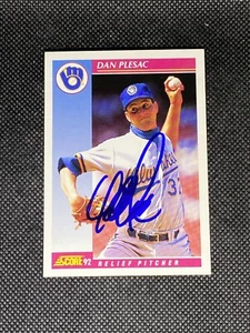 Dan Plesac Milwaukee Brewers 1992 Score Signed Auto Card #567 ~ COA - Picture 1 of 3