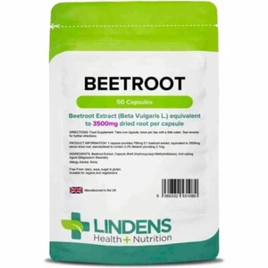 Lindens Super Max Strength Beetroot Extract 3500mg Capsules Dietary Nitrates - Picture 1 of 4