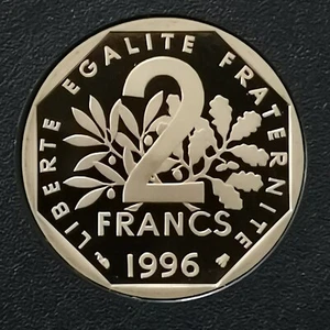 2 FRANCS SEMEUSE 1996 BE BELLE PROOF 5319 Ex. FRANKREICH / UNC ISSUE DU COFFRET - Bild 1 von 2