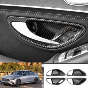Cubierta de taza de tazón de puerta interior de fibra de carbono para Benz Clase E W213 AMG 2017-2023 - Imagen 1 de 11