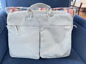 Incase Laptop Bag Case Carry Zip City Brief In Gray With Yellow Fluffy Padding - Picture 1 of 8