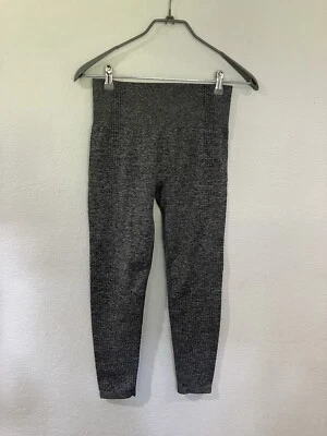 Leggings femininas de ioga fitness média cinza comprimento do tornozelo calças ativas B5 - Imagem 1 de 4