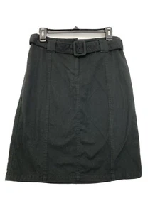 Ann Taylor 6 Black Pencil Skirt Button Belt Detail Career - Picture 1 of 4