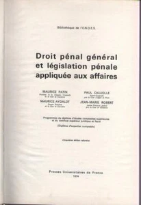 Droit pénal général et législation pénale appliquée aux affaires - Maurice Patin - Imagen 1 de 2