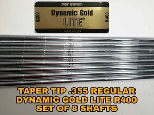 True Temper Dynamic Gold Light R-400 Steel Iron Shafts set of 8 .355 Taper 3-PW - Picture 1 of 4