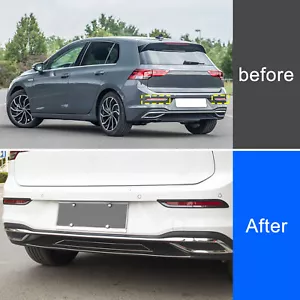 Carbon Fiber Rear Foglight Frame Cover Trim Parts For VW Golf MK8 GTI 2022 2023 - Picture 1 of 8
