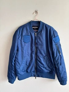 BeenTrill Mens Patch Bomber Jacket Blue Size XL - Picture 1 of 15