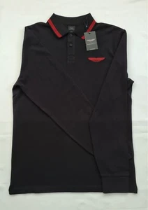 Polo Hackett Aston Martin Racing Mangas Largas Negro Talla M. - Imagen 1 de 5