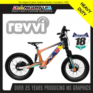 REVVI 18" 18 ZOLL KINDER ELEKTRO MOTORRAD GRAFIK AUFKLEBER STICKER - Bild 1 von 1