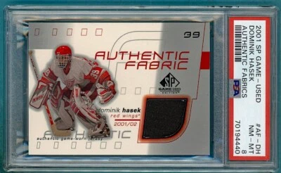 2001 SP Game Used Dominik Hasek Authentic Fabrics #AF-DH PSA 8! Red Wings! - Image 1 of 2