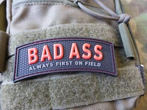 JTG  BAD ASS, Always first on field Patch, red blackops / JTG 3D Rubber Patch - Imagen 1 de 6