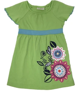 Tea Collection Baby Girls 18-24 Months Green Floral Print Dress 80 cm - Picture 1 of 8