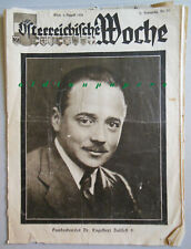 Rapporto necrologio E. Dollfuss foto stato civile dalla settimana austriaca 1934