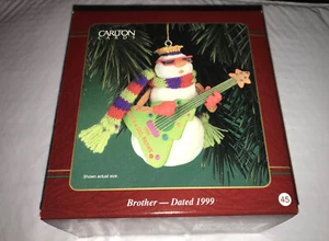 Carlton Cards Heirloom Collection 1999 Brother Christmas Ornament Snowman Gui - Picture 1 of 8