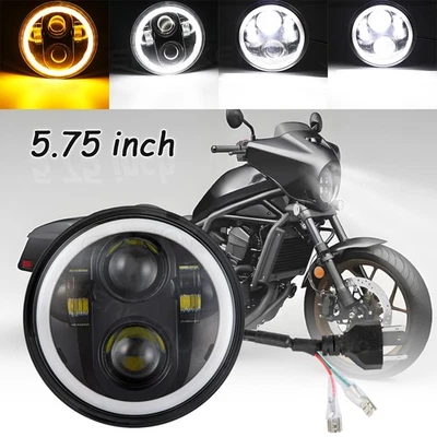 Светодиодная фара 5,75 дюйма 5-3/4 дюйма сигнал поворота Hi/Lo для Honda Rebel CMX125 CMX 500 250 - Изображение 1 из 4