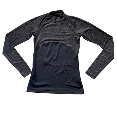 NIKE DRI-FIT Mujer Mediano Dorado Negro Plata Atlético Manga Larga Ropa Activa XS Foto 1 de 4