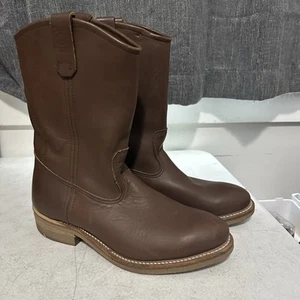 Red Wing 1155 Pecos Brown Leather Boots Nailseat Soft Toe USA Size 9 2E EUC - Picture 1 of 7