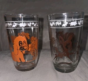 Juego De 2 Vasos De Colección Swanky Swig Años 60 Kraft Queso Jalea Jugo Animales - Imagen 1 de 2
