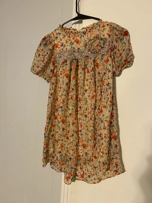 Bonnie Jean Girls Dress Size 7 Fall Flowers Embroidered Lined EUC - Image 1 of 4