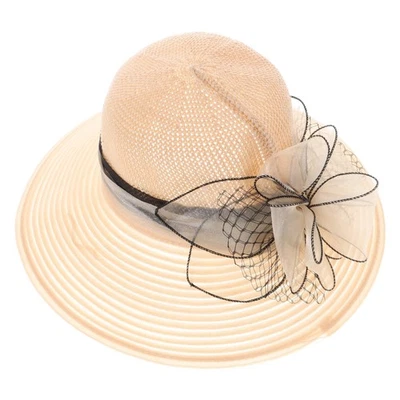  Womens Derby Hat Organza Church Fascinator Bowler Hat Bridal Floral Summer Sun - Image 1 of 4