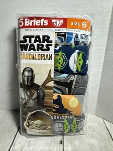 Star Wars Mandalorian Boys Briefs Size 6 5 Pack - Picture 1 of 15