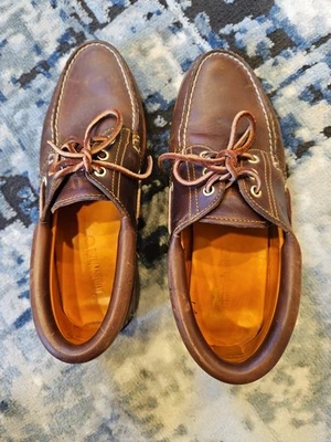 Timberland Men’s Sz 9 M.  3 Eye Leather Lug Sole Boat Shoes Preppy. Nice! - Image 1 of 4