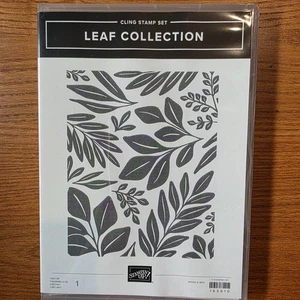 Stampin' Up! Leaf Collection Cling Rubber Background Stamp - Picture 1 of 2