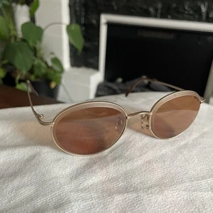 Issey Miyake IM 177 Vintage 90s Gold Sunglasses Yakuza Oval Lens Made in Japan - Picture 1 of 8