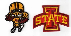 (2) Parche de hierro/coser bordado con logotipo vintage de fútbol americano de Iowa State Cyclones - Imagen 1 de 2