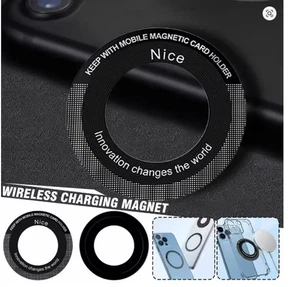 schwarz - 2 Stück Magsafe Magnetplatte Ring Universal Metall Aufkleber Unterstützung kabellos - Bild 1 von 1