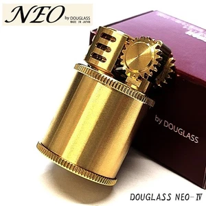 Douglass Neo Type 4 Mini Plain Pattern Gold Brass Lighter Made In Japan - Picture 1 of 7