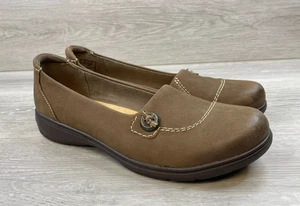 Clarks Carleigh Lulin Women's 10 Brown Loafer Nubuck Shoes Comfort Chic Slip-On - Foto 1 di 10