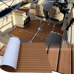 Eva Finto Teak Sintetico Marino Barca Tappeto 240X112/90/55/41Cm Adesivo Tappeti - Foto 1 di 12