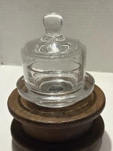 Small Butter Bell Dish European Style Clear Glass Crack. See Photo - Picture 1 of 7