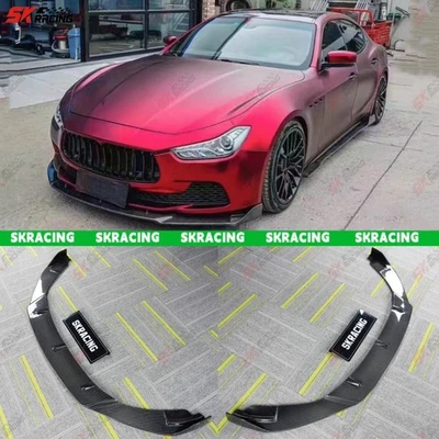 Se adapta a Maserati Ghibli 2014-2017 fibra de carbono/fibra de carbono forjada labio del parachoques delantero Foto 1 de 4