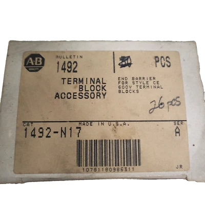 NUEVO LOTE DE 26 ACCESORIOS BLOQUE DE TERMINALES ALLEN BRADLEY 1492-N17 Foto 1 de 2