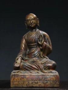 9.5" China Old Antique Tibet Tibetan Buddhism Temple Bronze Buddha statue - Picture 1 of 9