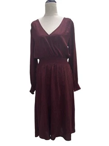 Portmans maroon sheer polkadot ruffles hi-low maxi dress size 10 - Bild 1 von 9