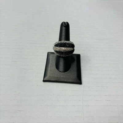 Коктейльное кольцо SWAROVSKI Appolon с черными и прозрачными стразами размер 8 - Изображение 1 из 4