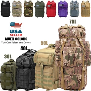 30L-70L Large Military Tactical Backpack For Men Molle Daypack 3 Day Bug Out Bag - Picture 1 of 49