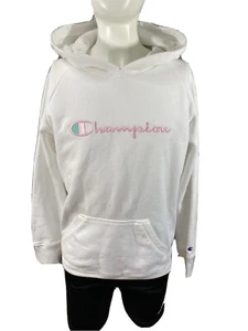 Champion Girls White Hoodie Sweatshirt Size X Large XL - Picture 1 of 8
