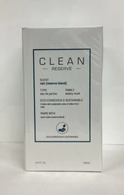 Clean Reserve RAIN Eau De Parfum 3.4oz Spray Nuevo Como En La Imagen ¡SELLADO! Foto 1 de 4