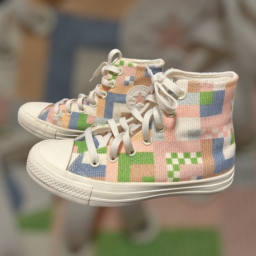 Converse All Star Ragazza Donna Taglia 5.5 "Astract Stripes" Pastello High Top