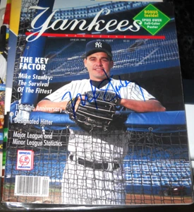 MIKE STANLEY NEW YOUK YANKEES AUTOGRAPH SIGNED PROGRAM COA - Picture 1 of 2