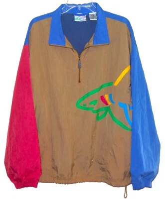 DE COLECCIÓN AÑOS 90 GREG NORMAN REEBOK WRAP AROUND TIBURÓN 1/2 CREMALLERA GOLF WINBREAKER JERSEY L Foto 1 de 2