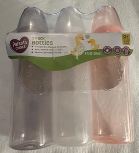 3 PACK Parent's Choice Baby Bottles 9 fl oz, 3 Count, Slow Flow, 0+ Months NEW - Picture 1 of 4