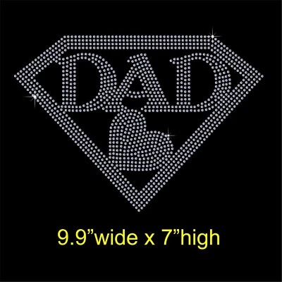 DAD Love Father's Day Rhinestone Diamante Hotfix Iron on Transfer Motif  - Image 1 of 4