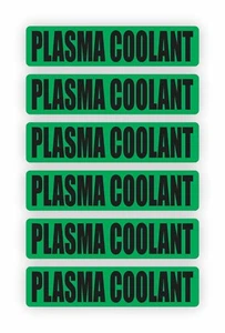 Paquete de 6 pegatinas de vinilo REFRIGERANTE DE PLASMA | calcomanías marcadores de tuberías etiquetas de fontanería - Imagen 1 de 1