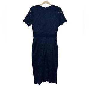 Alexia Admor Delors dunkelblau Spitze Kurzarm lang bescheiden Bleistiftkleid Größe 2 - Bild 1 von 6